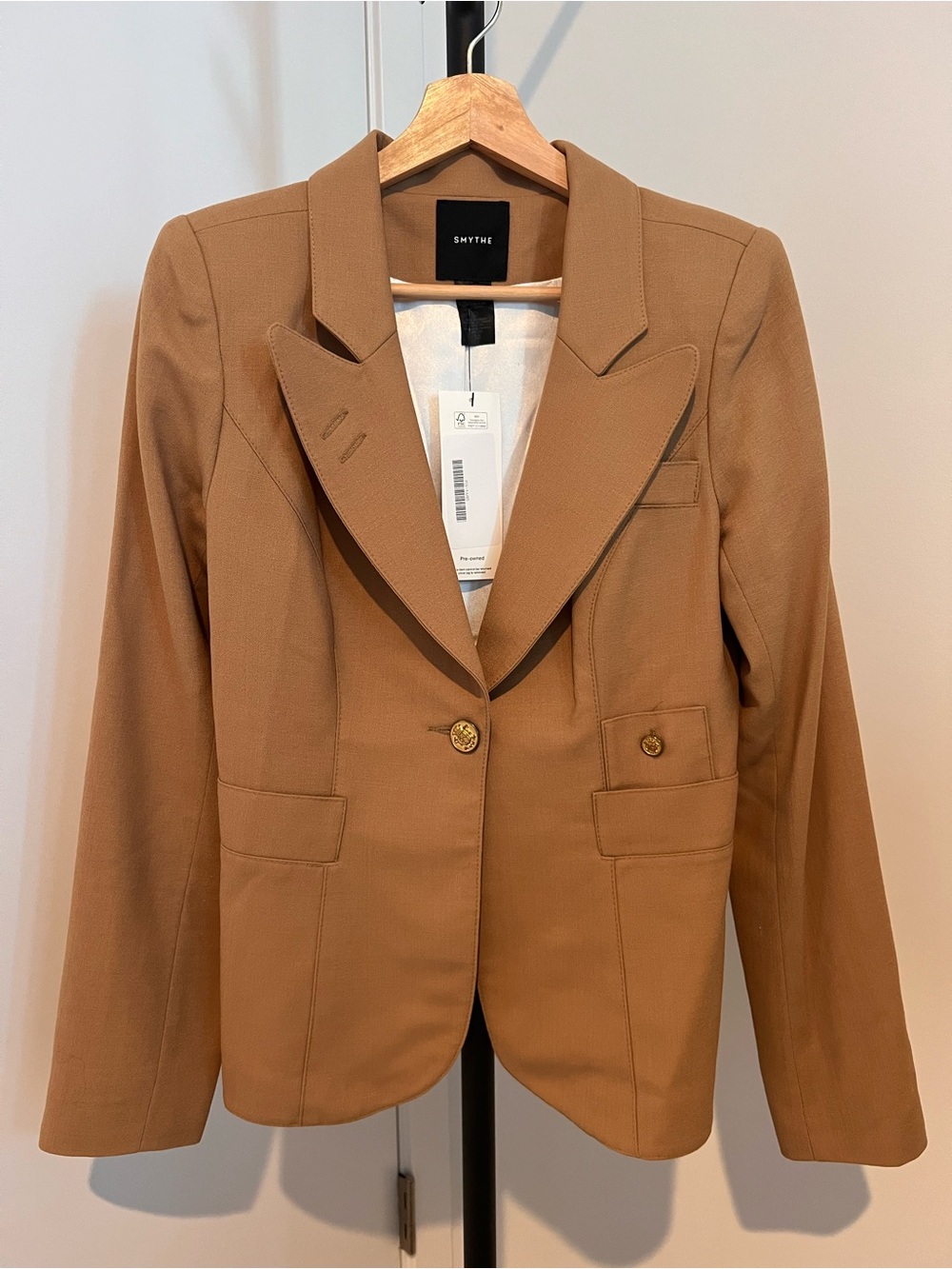 🇨🇦 SMYTHE Classic Duchess Wool Blazer Camel Brown Size 10